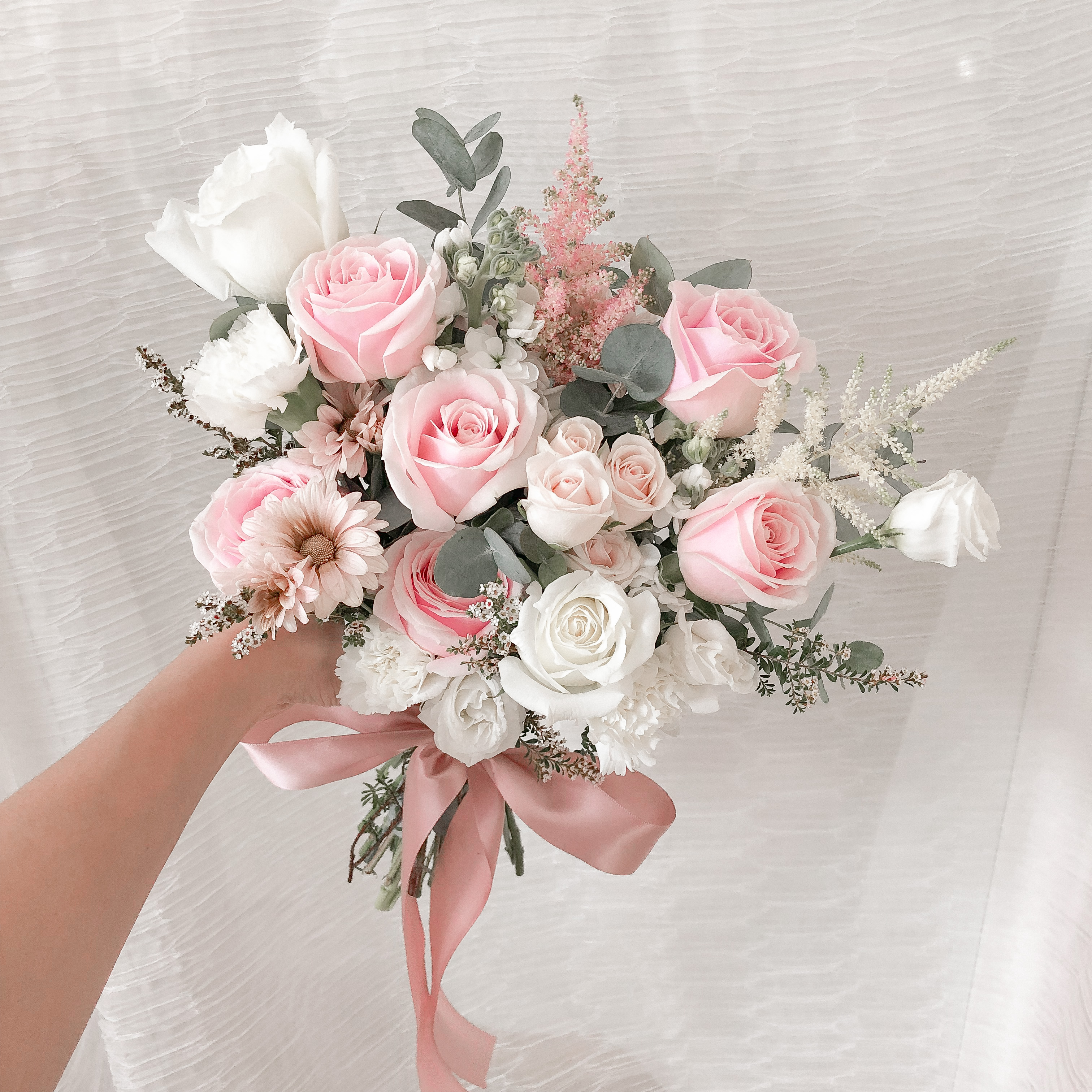Rustic Wide Pastel Bridal Bouquet